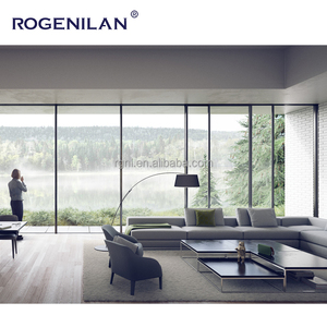 Rogenilan Porte coulissante électrique fine en métal à double vitrage Porte coulissante automatique en aluminium personnalisée chinoise Fournisseur - Product Image 3