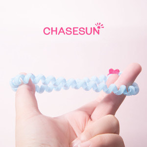 Telephone <b>Cord</b> Hair Tie With Flower Charm High <b>Elasticity</b> For Casual Wear Sweet Style Fresh And Simple Design - Product Image 2