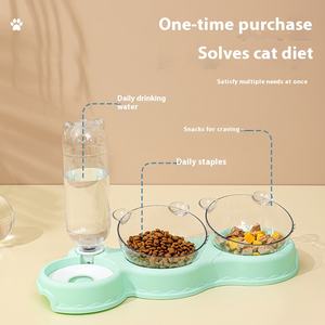 Suministros <span class=keywords><strong>para</strong></span> mascotas baratos, antideslizante, 3 en 1, cuenco <span class=keywords><strong>para</strong></span> gatos y perros, alimentador de mascotas, comida, agua, botella automática <span class=keywords><strong>para</strong></span> beber, fuente, dispensador de agua <span class=keywords><strong>para</strong></span> mascotas - Product Image 1