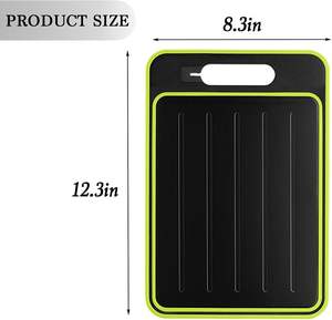 Planches à découper antidérapantes vertes, râpe à ail et plateau de décongélation 4-en-1 pour viande congelée avec planche à découper - Product Image 6