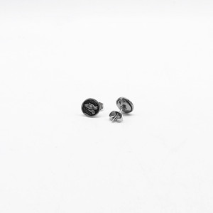 Pendientes redondos de acero de titanio retro con diseño de apretón de manos, joyería de moda para hombres y mujeres, pendientes de acero inoxidable de 10 mm - Product Image 2
