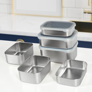 316L Stainless Steel Food <b>Storage</b> Container with Silicone Lid Leak Proof & Dishwasher Safe <b>Microwave</b> Safe 1-3L Capacity - Product Image 1