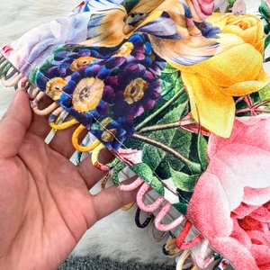 Conjunto de Dos Piezas para Mujer, Blusa de Verano con Estampado Floral, Manga Farol, Holgada, con Cordón, y Pantalones Cortos Anchos con Cinturón - Product Image 5
