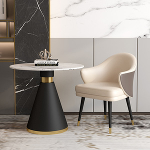 Nordic Style <b>Round</b> Negotiation <b>Table</b> With <b>4</b> <b>Chairs</b> Minimalist Design For Business Reception <b>And</b> Leisure Areas - Product Image 2