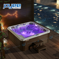 Xuan JOYEE — ballon d'extérieur pour 6 personnes adultes, grand carré en bois, bain d'hydro massage, tourbillon, baignoire, spa