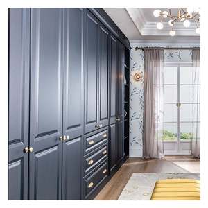 Armoires de chambre à coucher au design moderne haut de gamme, finition laquée noire, sur mesure - Product Image 1