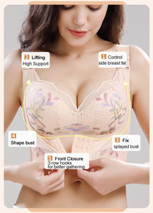 Reggiseno Modellante Push-up in Pizzo per Taglie Forti da Donna, con Apertura Frontale, per Seni Grandi, Regolabile, per Coppa D E - Product Image 4