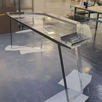 Table de DJ rectangulaire en acrylique transparent tendance avec services de moulage et de découpe, comptoir de bar de forme irrégulière