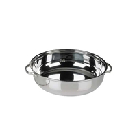Marmite de buffet classique en acier inoxydable 201 de 4QT à prix abordable avec couvercle en verre pour cuisinière à gaz et à induction, sans revêtement