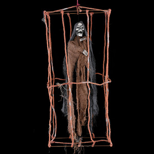 Decoración de fiesta de Halloween colgante luminoso jaula fantasma Prop Material de tela para decoraciones de casas embrujadas - Product Image 4