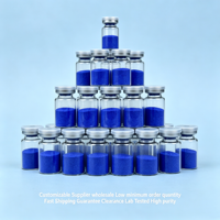 Peptide de cuivre bleu GHK-Cu Polypeptide Matières premières cosmétiques Blanchissant et hydratant Faible quantité minimale de commande Garantie de dédouanement