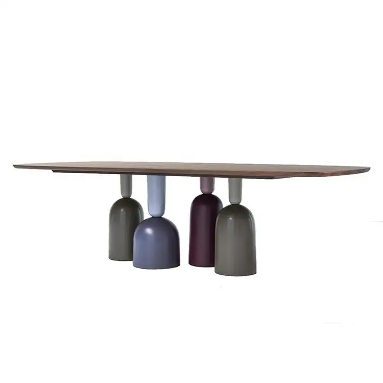 Горячая Распродажа мебель для столовой в нордическом стиле прямоугольный Орех цвет деревянный обеденный стол с деревянными ножками