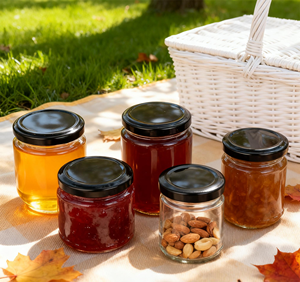 Rõ ràng lọ thủy tinh cho thực phẩm 25/50/75/100/120/150/250/350/450/500/750/1000ml Kích thước nắp vặn cho mật ong Dưa Chua Đóng băng trái cây khô - Product Image 6