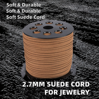 Tali Kulit Suede Datar Berkualitas Tinggi 2.7MM 90 Meter Tali Suede Lembut Tahan Air untuk Kalung Gelang Tekstil Rumah Perhiasan
