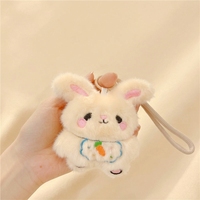 Porte-clés en peluche lapin carotte mignon de 10 cm, breloque de sac en forme de lapin en peluche, jouet doux, cadeau pour enfants, vente en gros