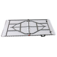6ft Traiteur HDPE Jardin Blanc Portable Camping Rectangle Demi Pliable En Plastique Pique-Nique Pliant Table D'extérieur Fabricant