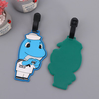 Étiquette de bagage en silicone de dessin animé mignon porte-clés en PVC et étiquette créative valise en plastique étiquette de carte d'embarquement