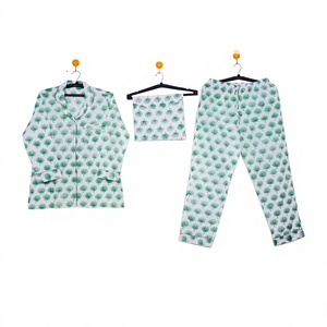 Ensemble de pyjama de mariée élégant à imprimé floral, vêtements de nuit pour femmes, robe à col rabattu, coton doux, respirant, séchage rapide, élastique - Product Image 1