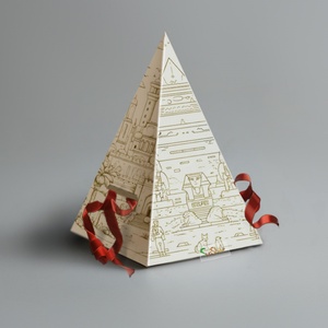 Sunshine Custom Catering Pyramidal Cake <b>Box</b> Paperboard Takeout Bread Dessert Snack Packaging for Bread Dessert Snack Cake - Product Image 4