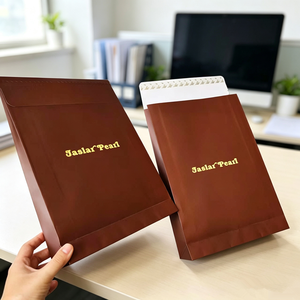 Sac enveloppe en papier couché 230g, logo personnalisé imprimé, format A4, double fermeture, sac d'emballage pour vêtements - Product Image 5