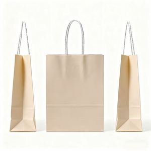 Bolsa de Papel Kraft para Compras de Color Amarillo Liso con Asas, Impresa Personalizada 2026 - Product Image 2