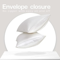 Grande Promotion Housse d'Oreiller en Satin de Soie Personnalisée Douce et de Haute Qualité, Broderie Cousue, Couleur Unie pour Maison et Chambre