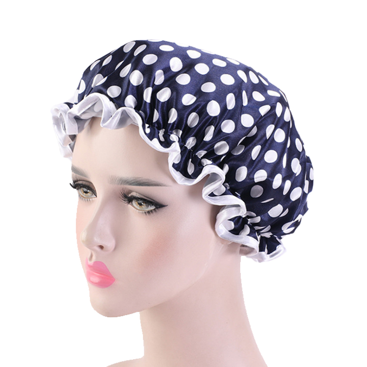 Оптовая продажа, Экологически чистая Высококачественная мягкая Водонепроницаемая Женская душевая шляпа из полиэтилена многоразового использования