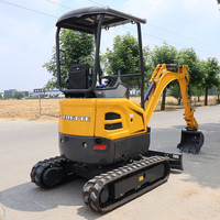 Mini-excavatrice Derette China de 2 tonnes, moteur Kubota, homologuée EPA, petite excavatrice compacte sur chenilles pour utilisation agricole
