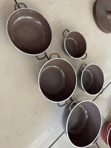 Voorraad <span class=keywords><strong>Dessini</strong></span> 10 Stuks Gegoten Aluminium Keramische Marmeren Kookgerei <span class=keywords><strong>Set</strong></span> Met Spriale Bodem - Product Image 5