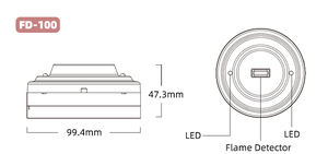 Deling FD-100 doğru alev dedektörü Strobe Alarm 20-30m algılama aralığı dayanıklı 24/7 ev atölye ticari kullanım yangın sensörü - Product Image 6