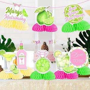Centrotavola a nido d'ape per addio al nubilato, decorazioni per addio al nubilato con tema Margaritas e Matrimonio, topper da tavolo a forma di anello con diamante per cocktail al limone - Product Image 6