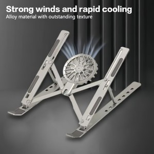 18 inch multifunction desktop foldable laptop <b>stand</b> with cooling fan aluminum alloy notebook phone holder tablet <b>PC</b> bracket - Product Image 5