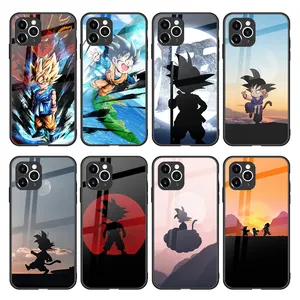 Phone Case Print Glossy Hard Tempered Glass for Iphone 15 Anime Mobile Phone Cover for Samsung Galaxy S23 Ultra Opp Bag 50 Pcs