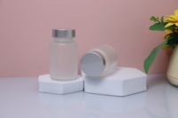 Bouteille de capsule à large bouche givrée transparente 60cc Bouteille en verre de grande capacité