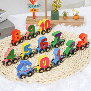 Tren de números magnéticos con bolas de madera, juguete educativo de 12 vagones para niños pequeños de 1 a 3 años, aprendizaje de matemáticas - Product Image 2