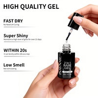 Fournitures pour ongles : Gel transparent 2-en-1 base et top coat avec lampe UV, vernis à ongles 8ml, application facile et longue tenue