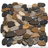 Carrelage Mosaïque Galets Polis Style Méditerranéen 30x30cm Antidérapant Durable Écologique pour Sol de Salle de Bain Mur de Douche Extérieur