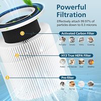 Filtro de Repuesto de Alta Calidad 3 en 1 H13 True Hepa con Carbón Activado B-D02L/M05 para Purificador de Aire MOOKA B-D02L y M05