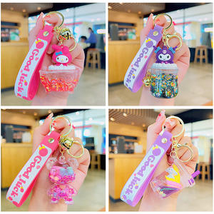 Kuromi mignon dessin animé en plastique liquide <span class=keywords><strong>sable</strong></span> bouteille sac à dos décoration petit cadeau-vente en gros mignon poupée porte-clés pendentif - Product Image 2