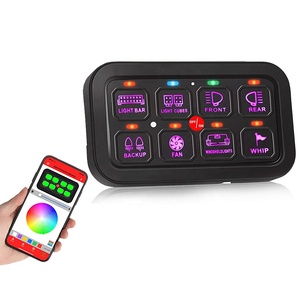 Painel de interruptor touch para caminhão, painel de acessórios para carro portátil rgb com sistema de aplicativo rgb 8gang - Product Image 1