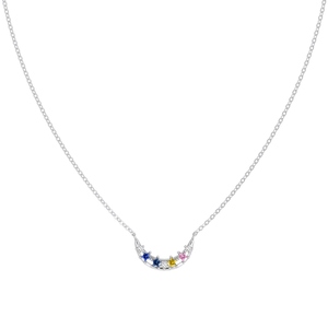 Collar Dylam Luna Creciente, Plata de Ley 925, Joyería Fina de Moda, Colgante para Mujer, Chapado en Oro de 18K - Product Image 1