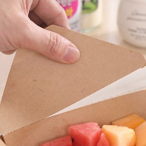 Boîtes d'emballage en papier kraft jetables pour la vente en gros, contenants alimentaires à emporter, boîtes à lunch pour la restauration rapide avec couvercle pliable - Product Image 4