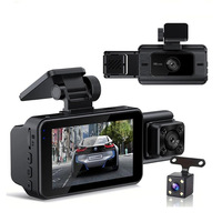 Cámara para Coche Triple IPS de 3.0 Pulgadas y 1080P, 3 Lentes, 130° ° /95 ° /60 ° Monitor de Estacionamiento, Detección de Movimiento, Grabación en Bucle, DVR para Auto