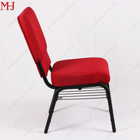 Chaises modernes pliables, portables et empilables en métal avec assise rembourrée pour usage commercial dans les auditoriums et les églises coréennes