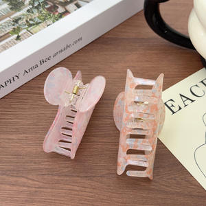 Pinza de Pelo Acrílica Rosa de Moda, Accesorios para el Cabello para Mujer, Pinzas de Pelo Grandes con Purpurina de Mármol para Niñas - Product Image 2