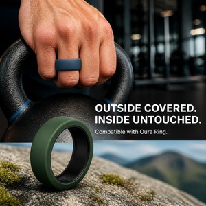 เคสซิลิโคน Oura Ring 5/4 Galaxy Ring RingConn Ultrahuman สีเขียวน้ำเงิน สำหรับปกป้องแหวนสมาร์ทฟิตเนส เหมาะสำหรับการฝึกความแข็งแรง ผู้ชาย - Product Image 5