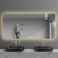 Modern LED Aluminum Alloy Frame Oval Bathroom Vanity Sensor Touch Switch Backlit Lights Wall-Mounted Salon Living Room Hotel
