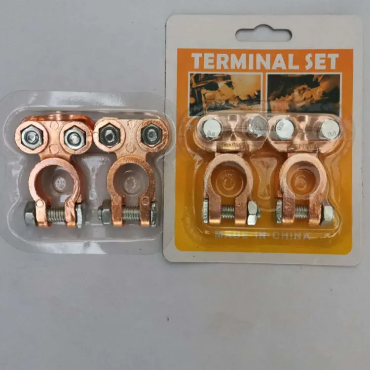Battery terminal Clamp Connector with cover Positive &Negative copper plated