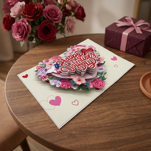 Tarjeta Pop-up de San Valentín con Diseño de Corazón, Hecha a Mano, Diseño Personalizado, Manualidades de Papel, Tema Animal, Decoración para el Hogar, Promoción de Acción de Gracias - Product Image 3