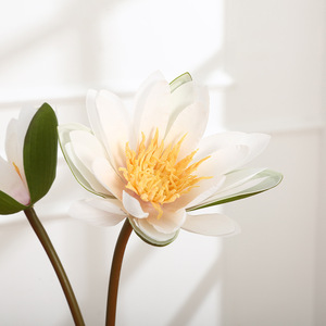 <span class=keywords><strong>Fiori</strong></span> Artificiali Realistici di Ninfea in Seta, 2 Pezzi/Bundle, per Vasi, Matrimoni, Laghetti, Altari Buddisti, Decorazioni - Product Image 3